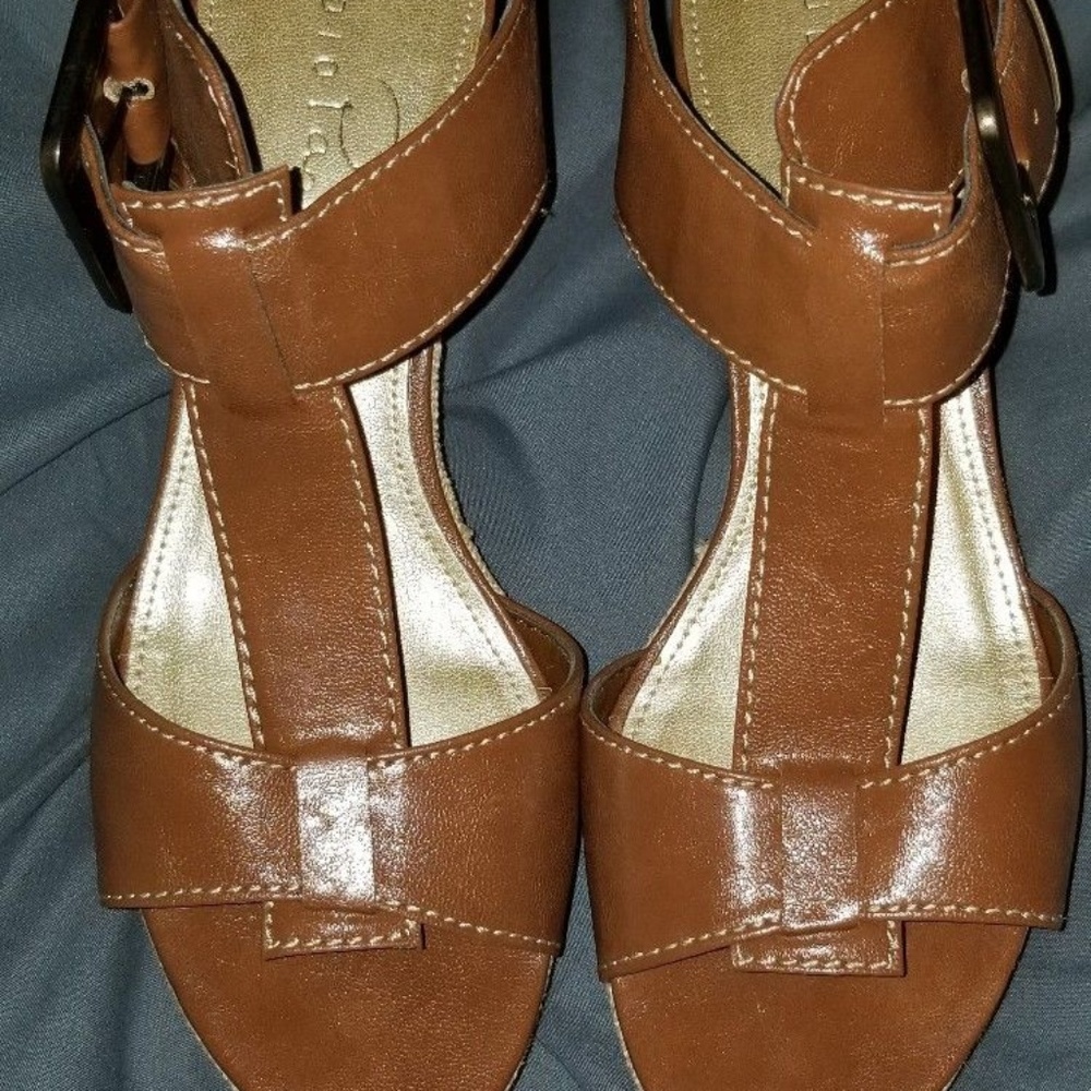 Tan Summer Wedge Sandals